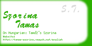 szorina tamas business card